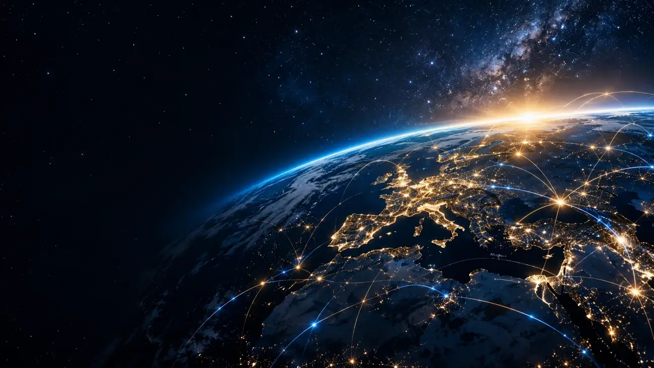 La Tierra iluminada por conexiones entre personas